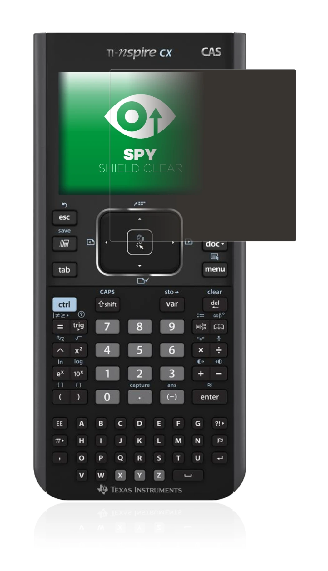 Image de l'appareil Texas Instruments Nspire CX CAS avec une grande variété de protections d'écran.