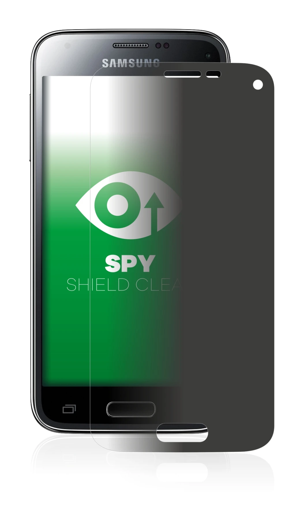 Image de l'appareil Samsung Galaxy S5 Mini SM-G800 avec une grande variété de protections d'écran.