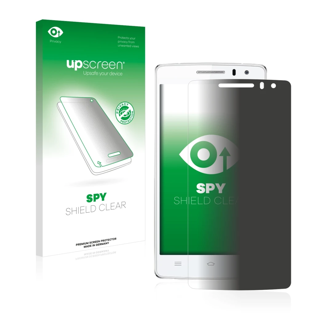 Face avant d’un emballage produit avec le logo de la marque upscreen. À côté, l’appareil THL 2015 est représenté avec la prote