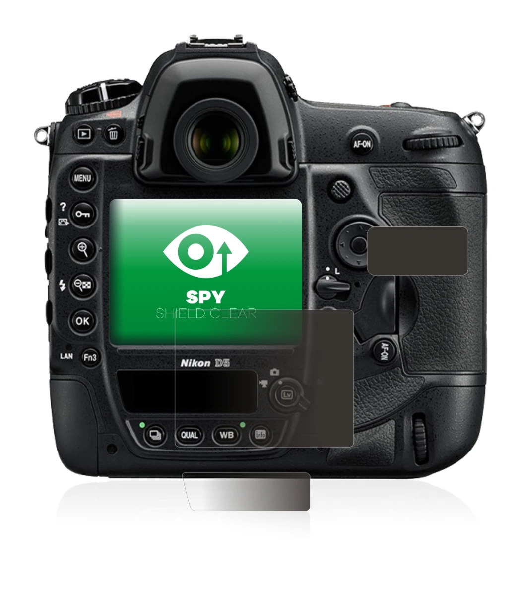 Image de l'appareil Nikon D5 avec une grande variété de protections d'écran.
