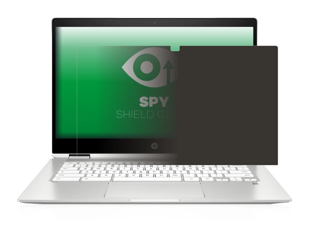 Image de l'appareil HP Chromebook x360 (14b-caX) avec une grande variété de protections d'écran.