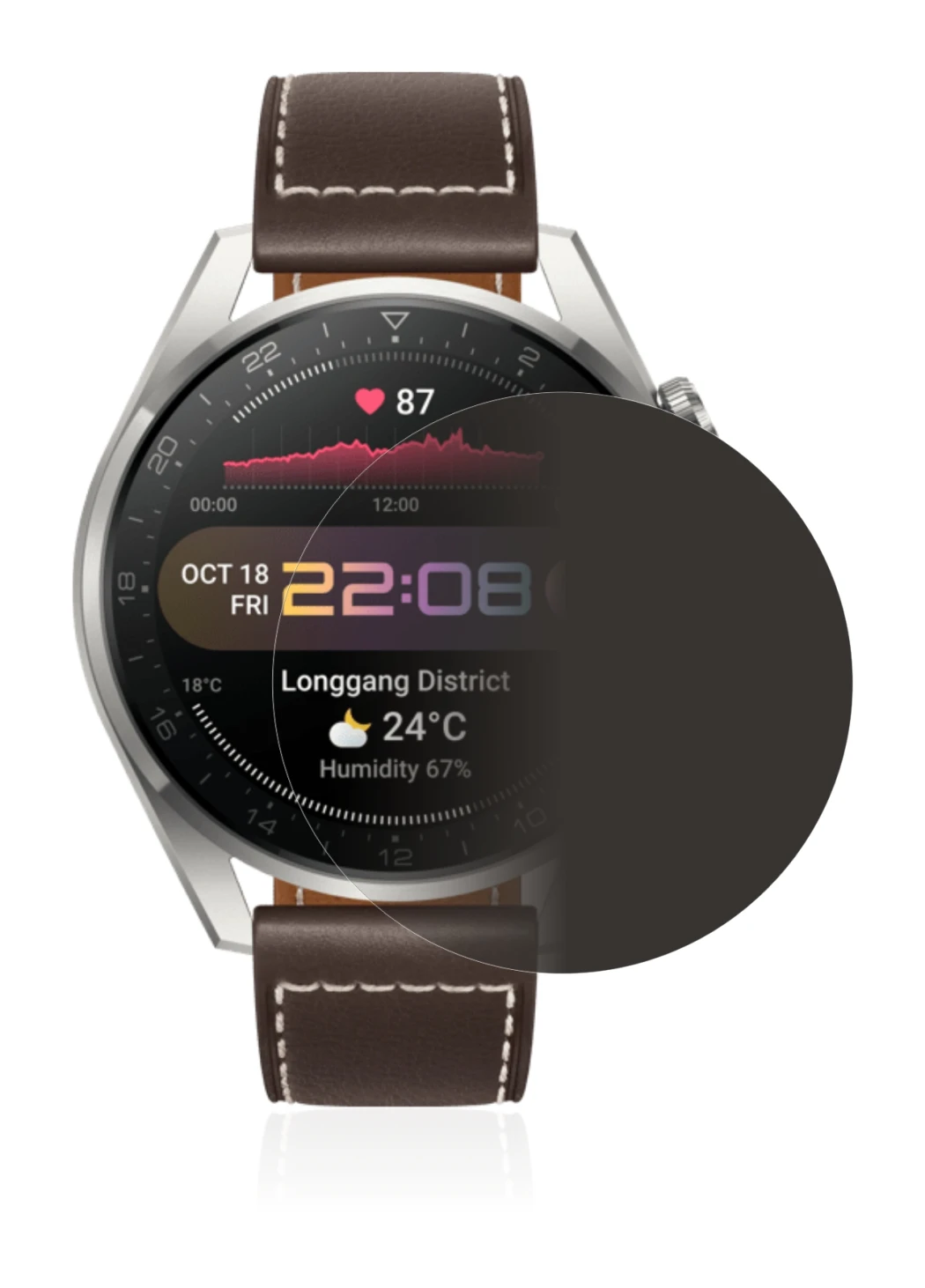 Image de l'appareil Huawei Watch 3 Pro avec une grande variété de protections d'écran.
