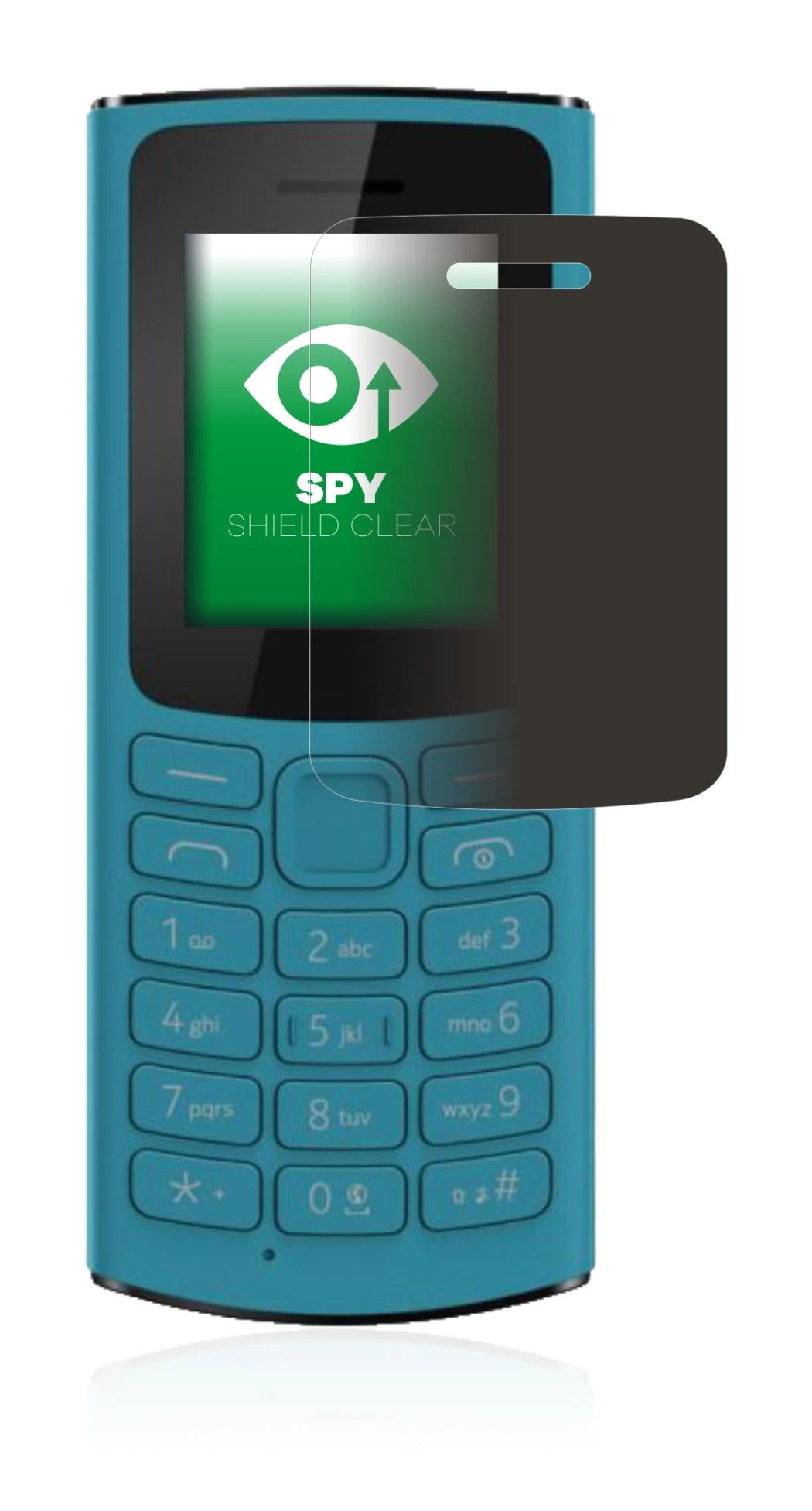 Image de l'appareil Nokia 105 4G 2021 avec une grande variété de protections d'écran.