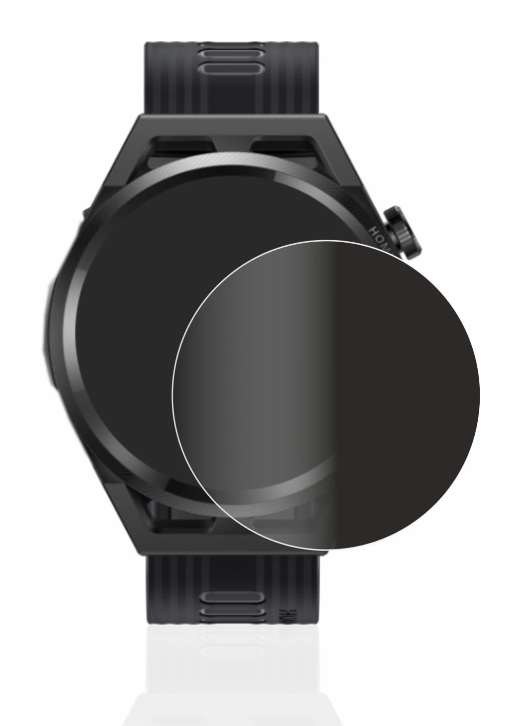 Image de l'appareil Huawei Watch GT Runner avec une grande variété de protections d'écran.