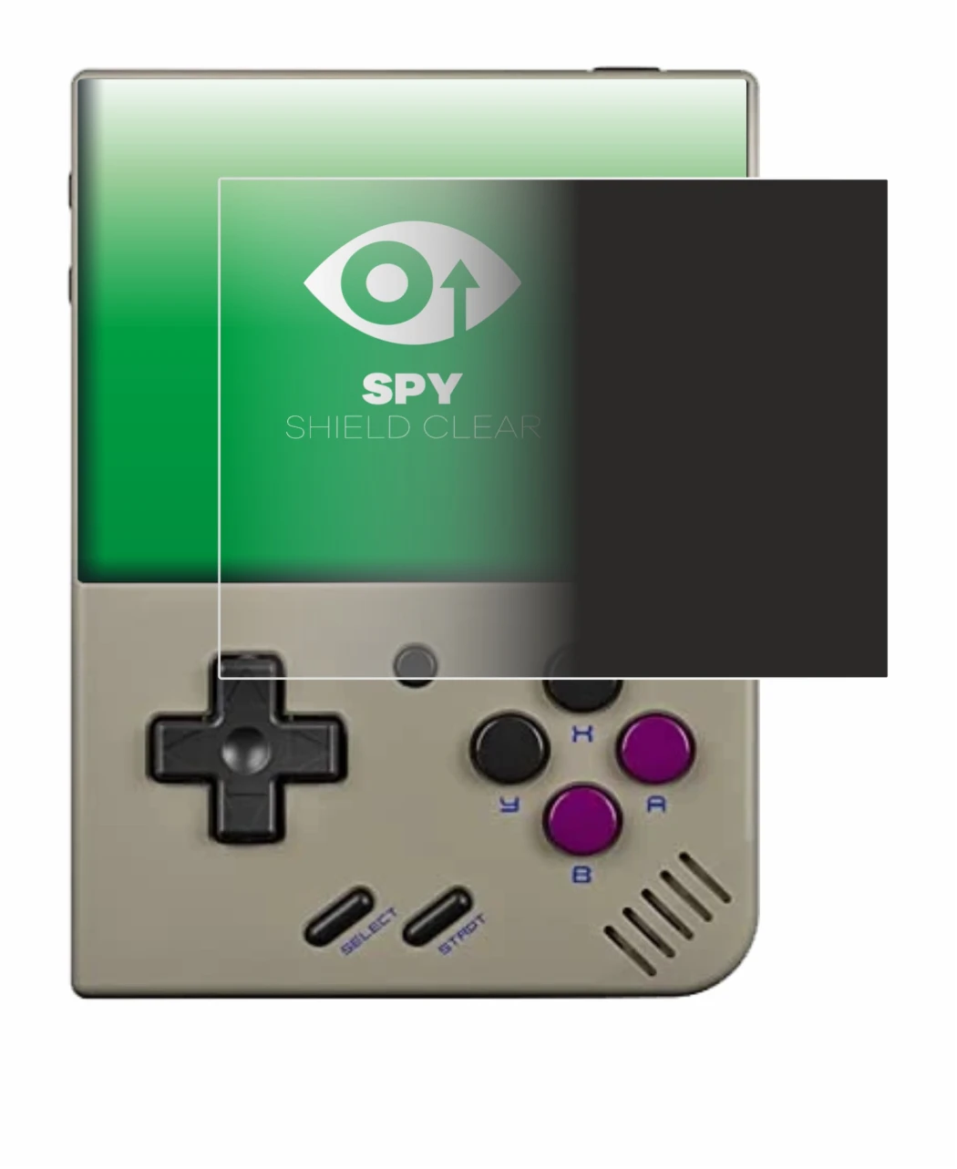 Image de l'appareil Miyoo Mini Plus avec une grande variété de protections d'écran.