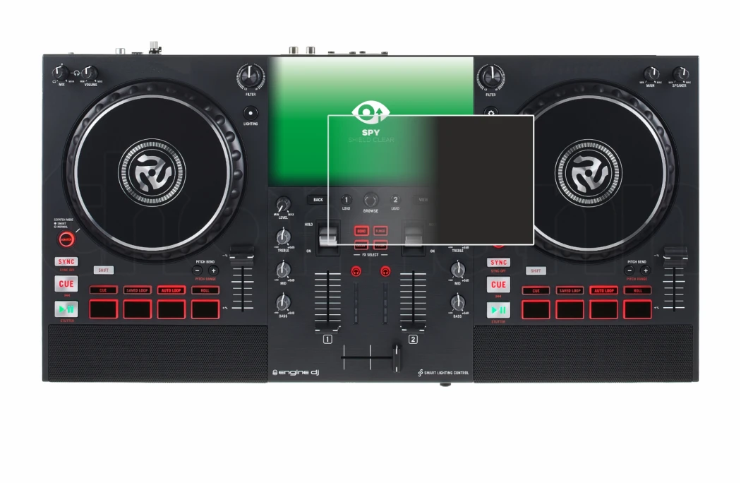 Image de l'appareil Numark Mixstream Pro+ avec une grande variété de protections d'écran.