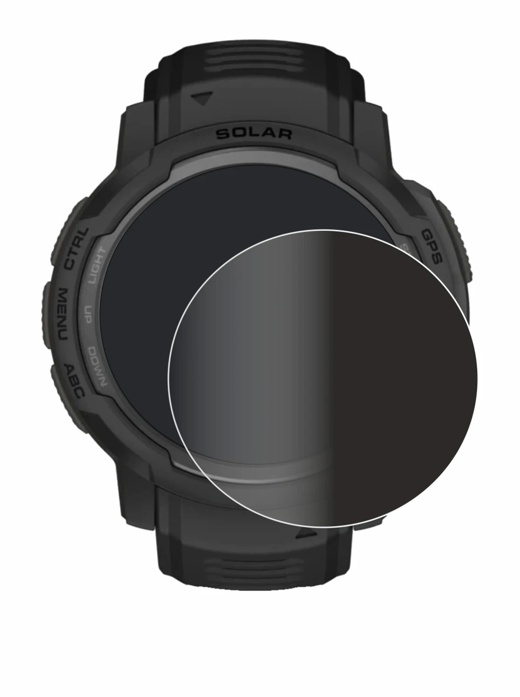 Image de l'appareil Garmin Instinct Crossover AMOLED avec une grande variété de protections d'écran.