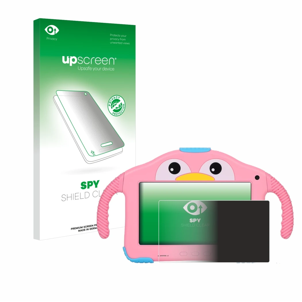 Face avant d’un emballage produit avec le logo de la marque upscreen. À côté, l’appareil okulaku KIDS03-Pro03 7