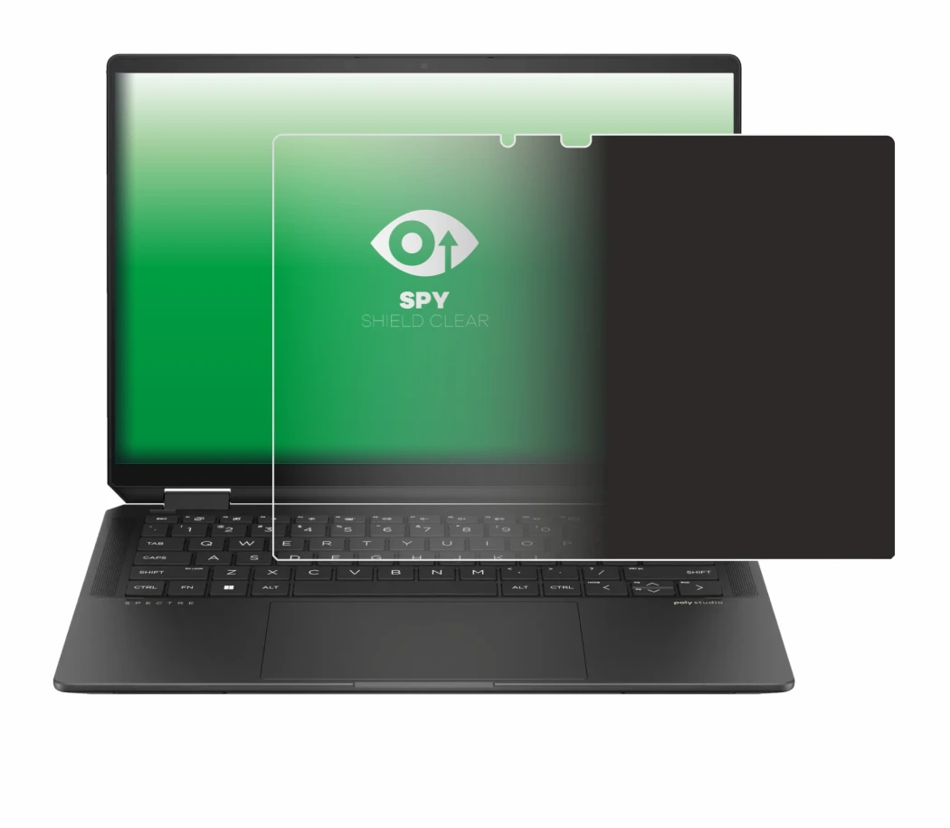 Image de l'appareil HP Spectre x360 (14-e) 2024 avec une grande variété de protections d'écran.