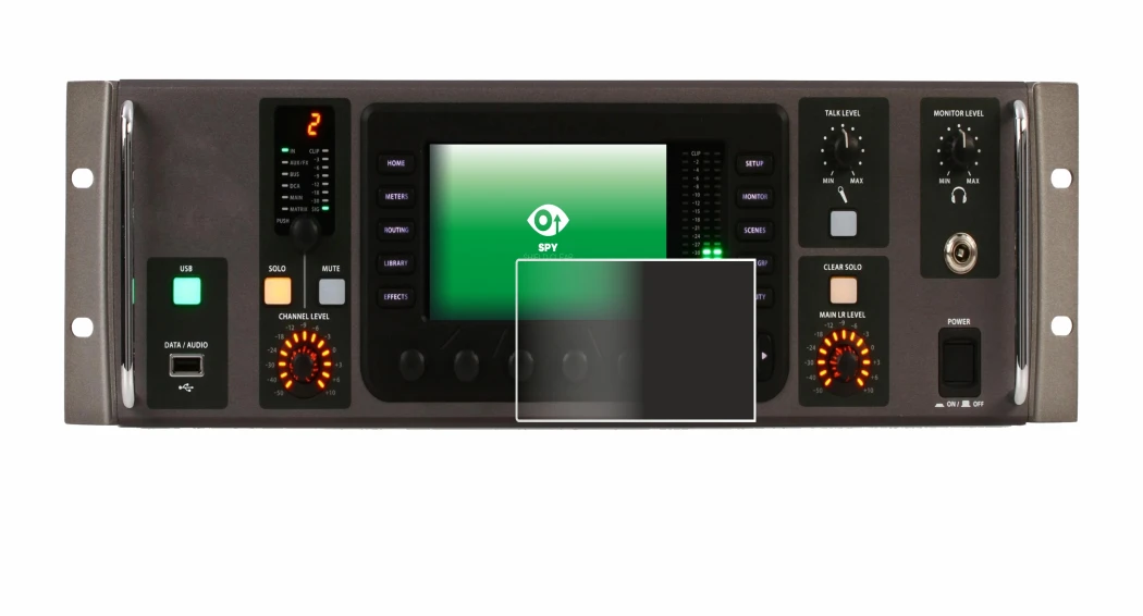 Image de l'appareil Behringer X32 Rack avec une grande variété de protections d'écran.