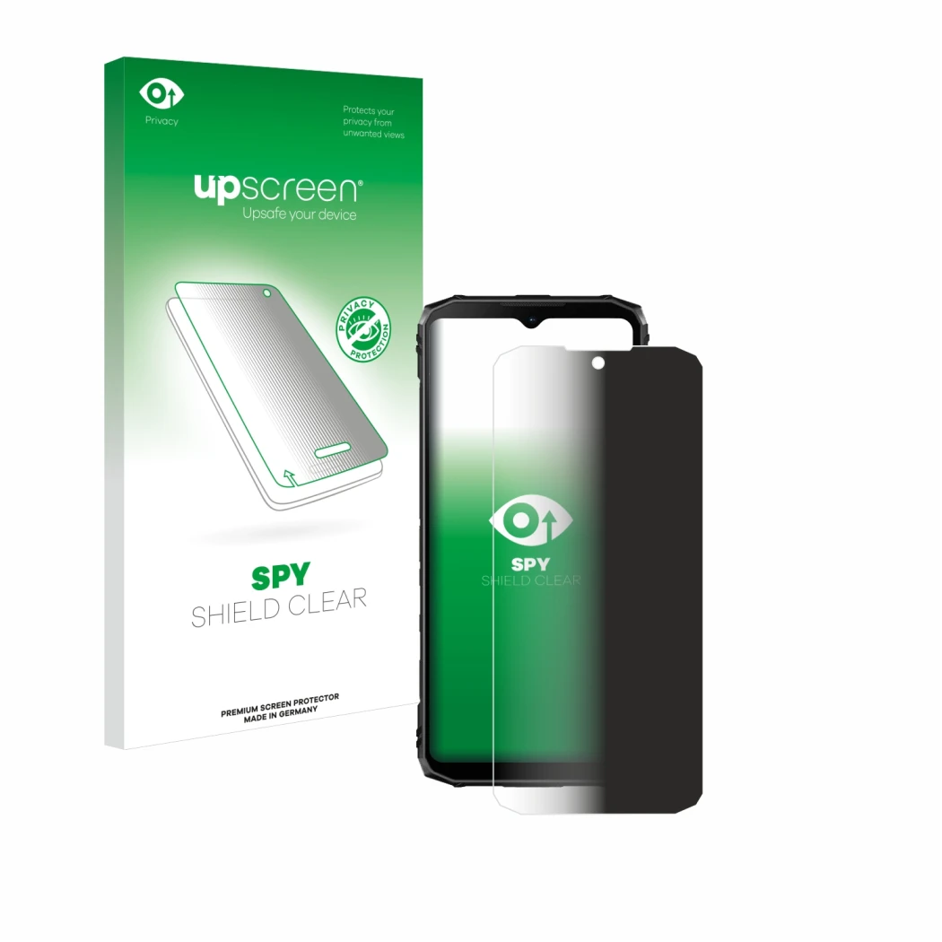 Face avant d’un emballage produit avec le logo de la marque upscreen. À côté, l’appareil Doogee Blade 10 Ultra est représenté 