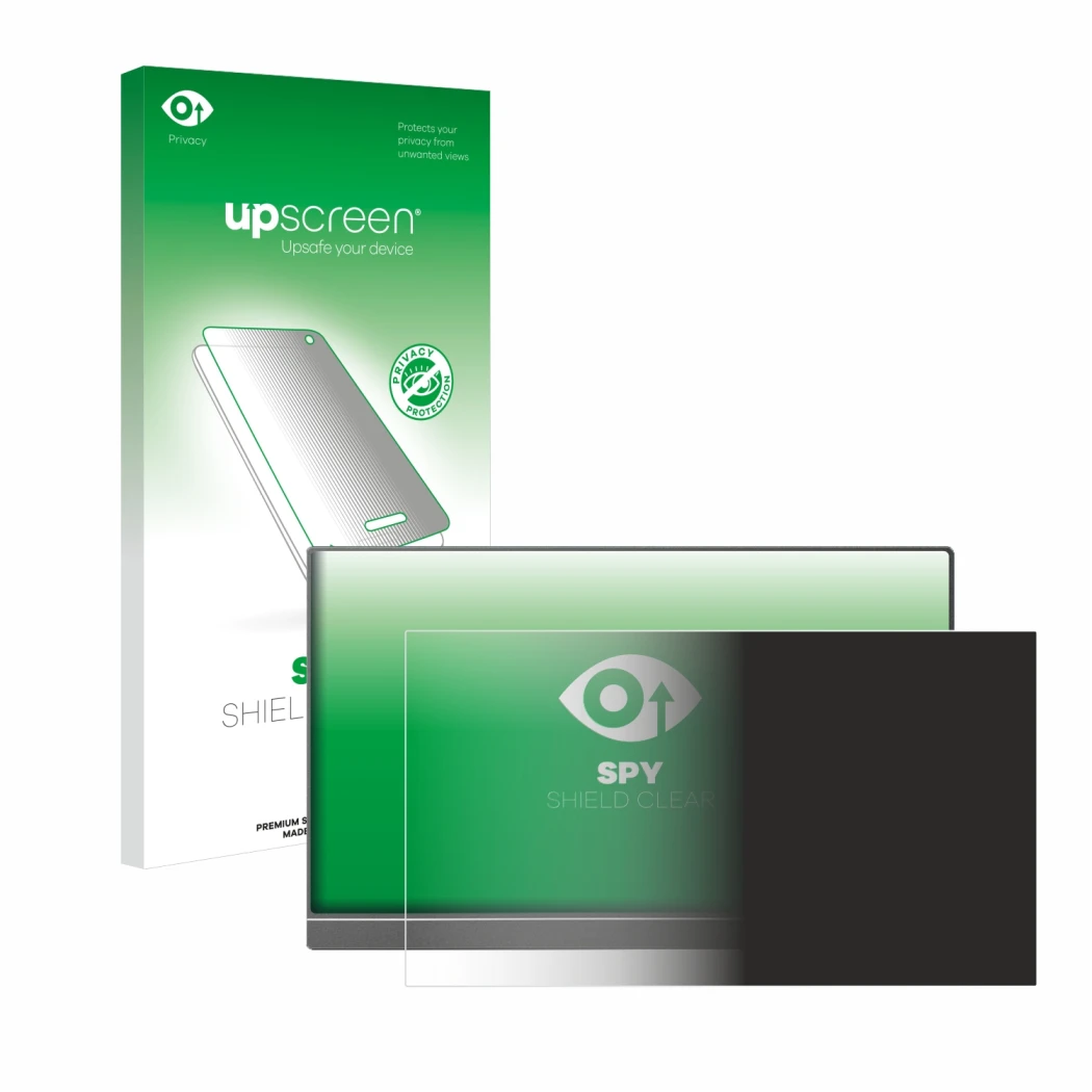 Face avant d’un emballage produit avec le logo de la marque upscreen. À côté, l’appareil Arzopa Z1FC 16.1