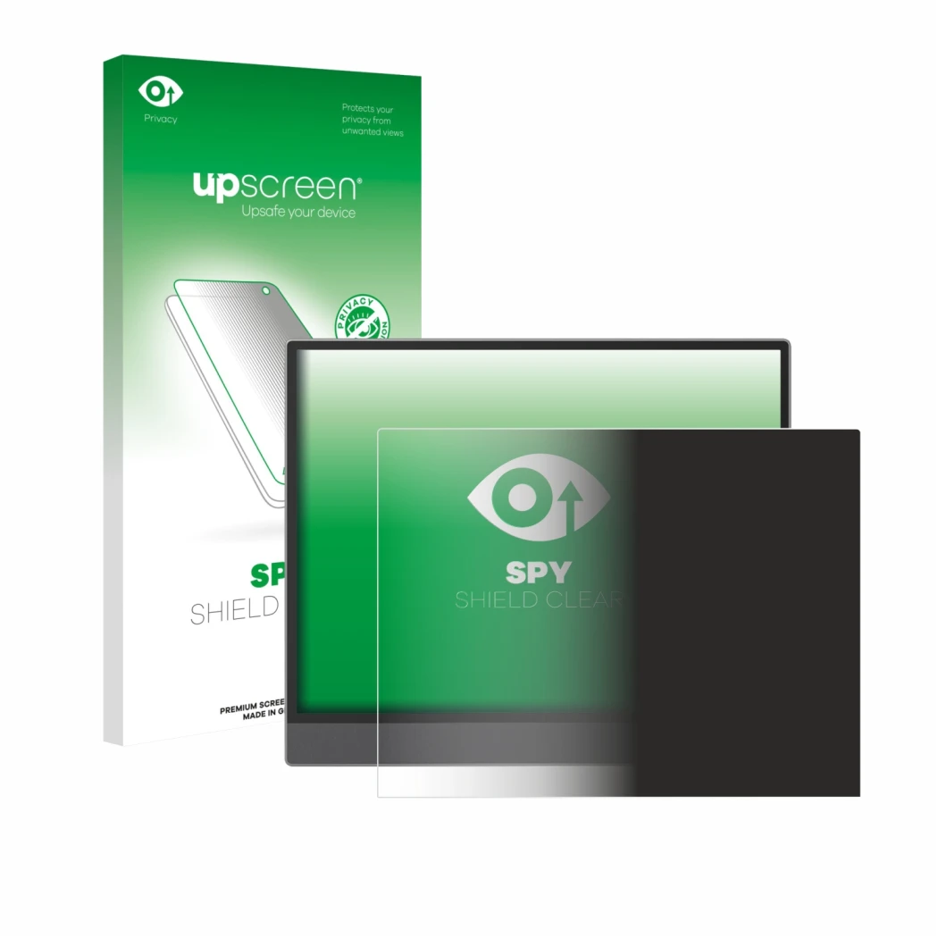 Face avant d’un emballage produit avec le logo de la marque upscreen. À côté, l’appareil Boox Tab X C est représenté avec la p