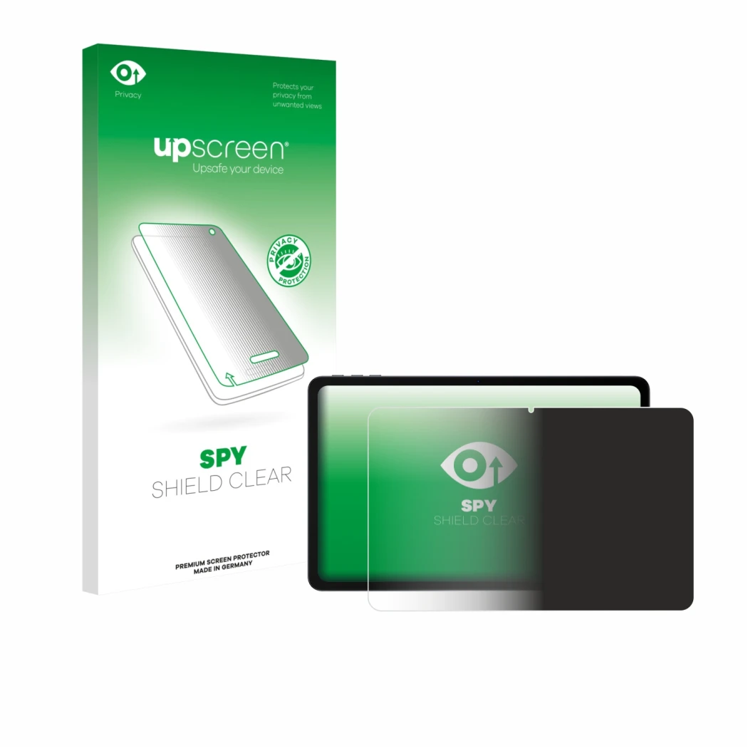 Face avant d’un emballage produit avec le logo de la marque upscreen. À côté, l’appareil Doogee U12 est représenté avec la pro