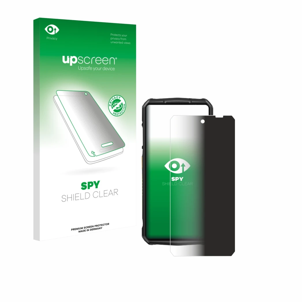 Face avant d’un emballage produit avec le logo de la marque upscreen. À côté, l’appareil Ulefone 29 pro est représenté avec la