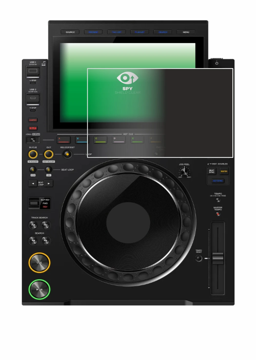 Image de l'appareil Pioneer CDJ 3000X avec une grande variété de protections d'écran.