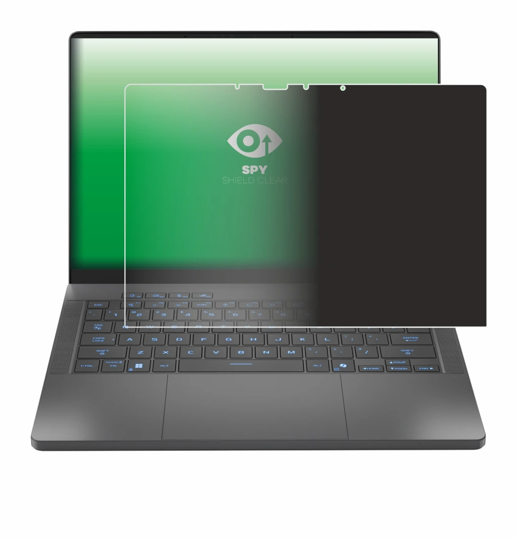 Image de l'appareil ASUS ROG Zephyrus G14 2025 GA403 avec une grande variété de protections d'écran.