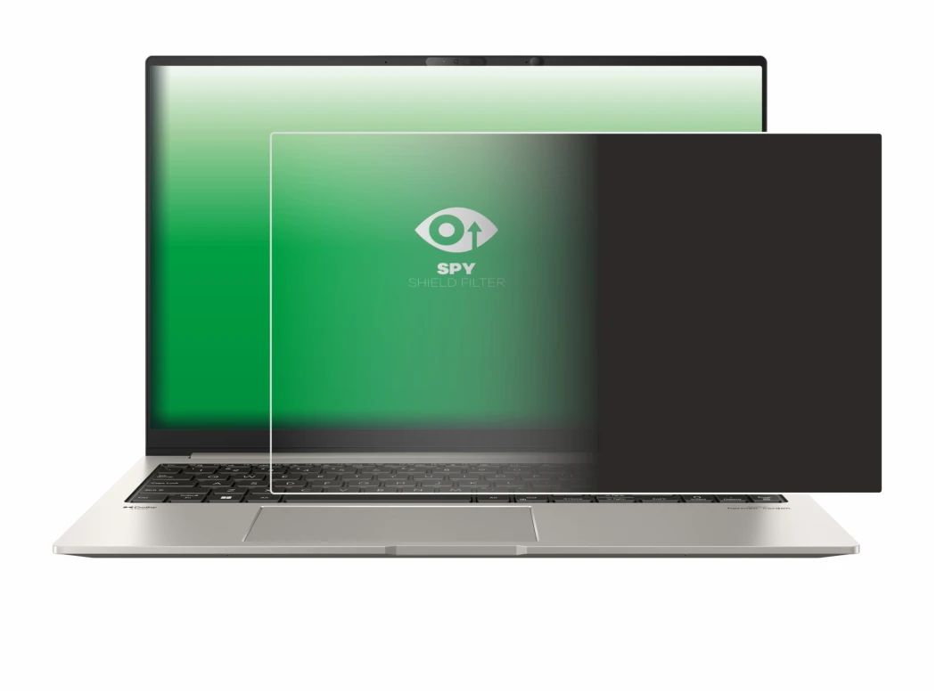 Image de l'appareil ASUS ZenBook 15 OLED UM3504 avec une grande variété de protections d'écran.
