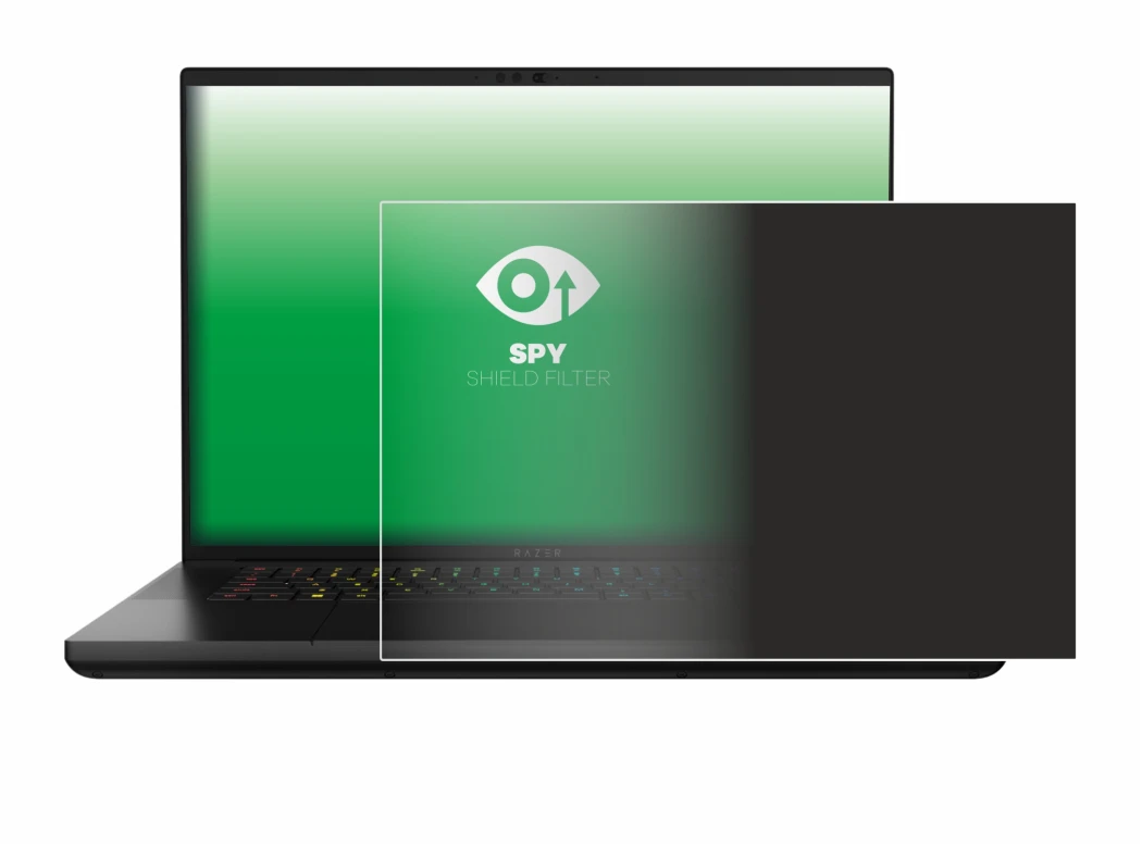 Image de l'appareil Razer Blade 16 2024 avec une grande variété de protections d'écran.