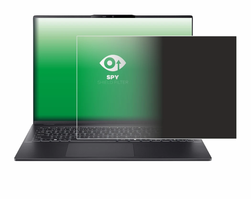 Image de l'appareil Acer Swift 16 AI avec une grande variété de protections d'écran.