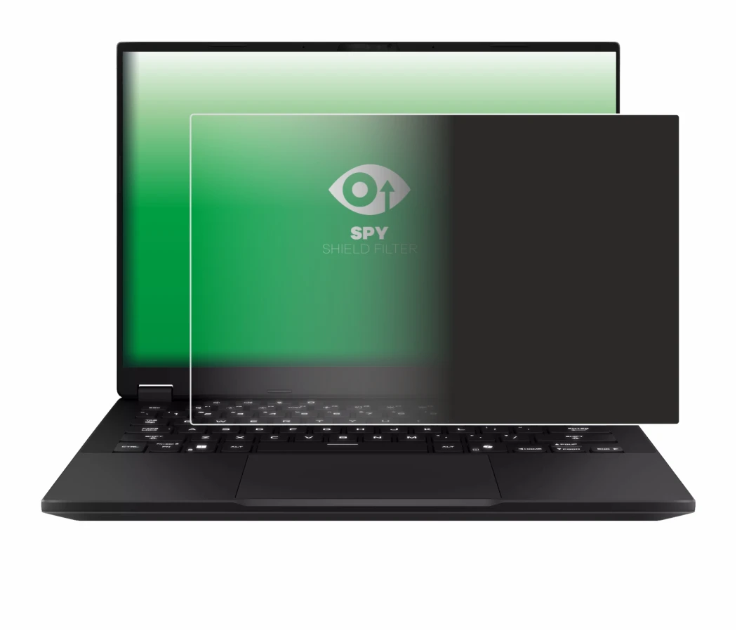 Image de l'appareil ASUS TUF Gaming A14 avec une grande variété de protections d'écran.
