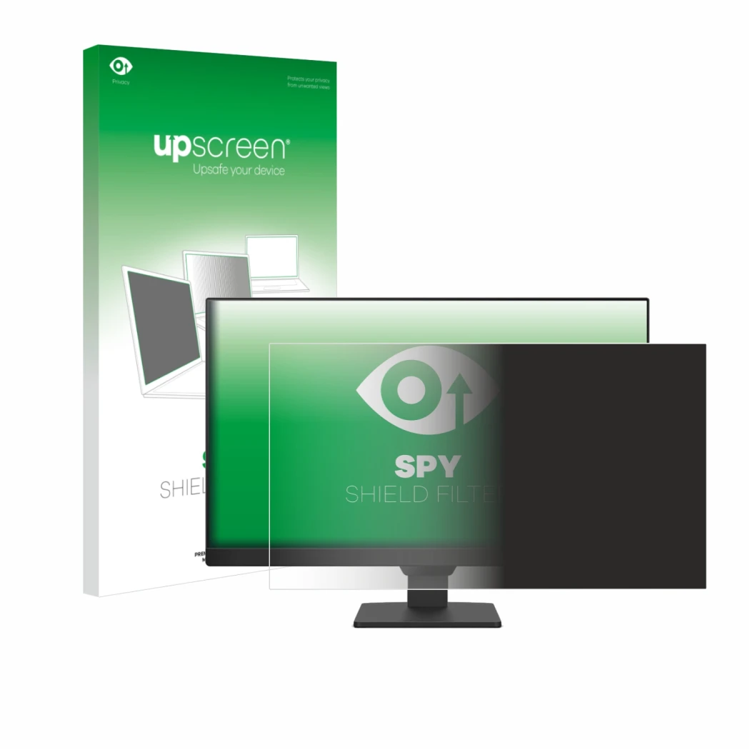 Face avant d’un emballage produit avec le logo de la marque upscreen. À côté, l’appareil BenQ GW2790E est représenté avec la p