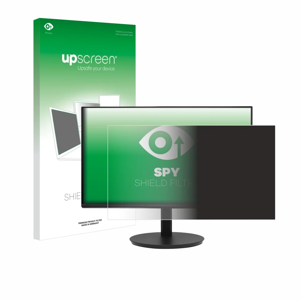 Face avant d’un emballage produit avec le logo de la marque upscreen. À côté, l’appareil Dell CB242Y P6 est représenté avec la