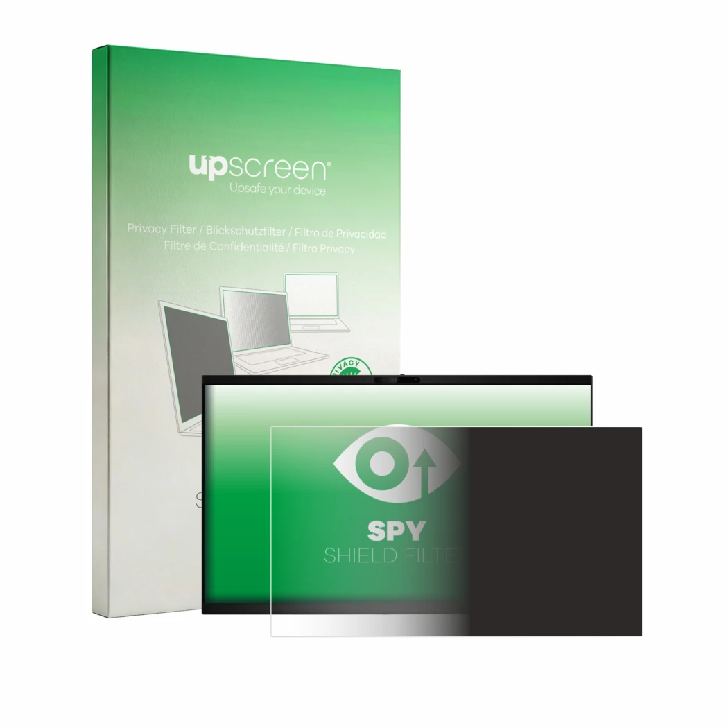 Face avant d’un emballage produit avec le logo de la marque upscreen. À côté, l’appareil Dell Pro 24 E2426HB est représenté av