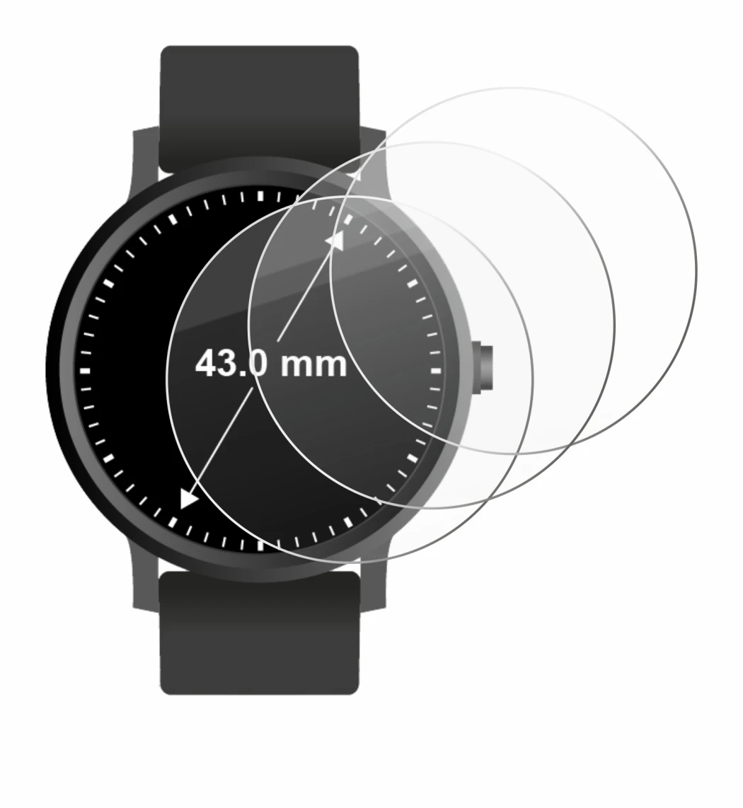 Image de l'appareil Montres (Circulaire, ø: 43 mm) avec une grande variété de protections d'écran.