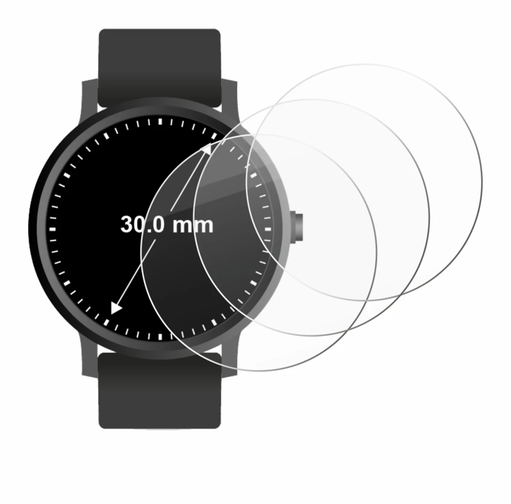 Image de l'appareil Circulaire Displays (ø: 30 mm) avec une grande variété de protections d'écran.