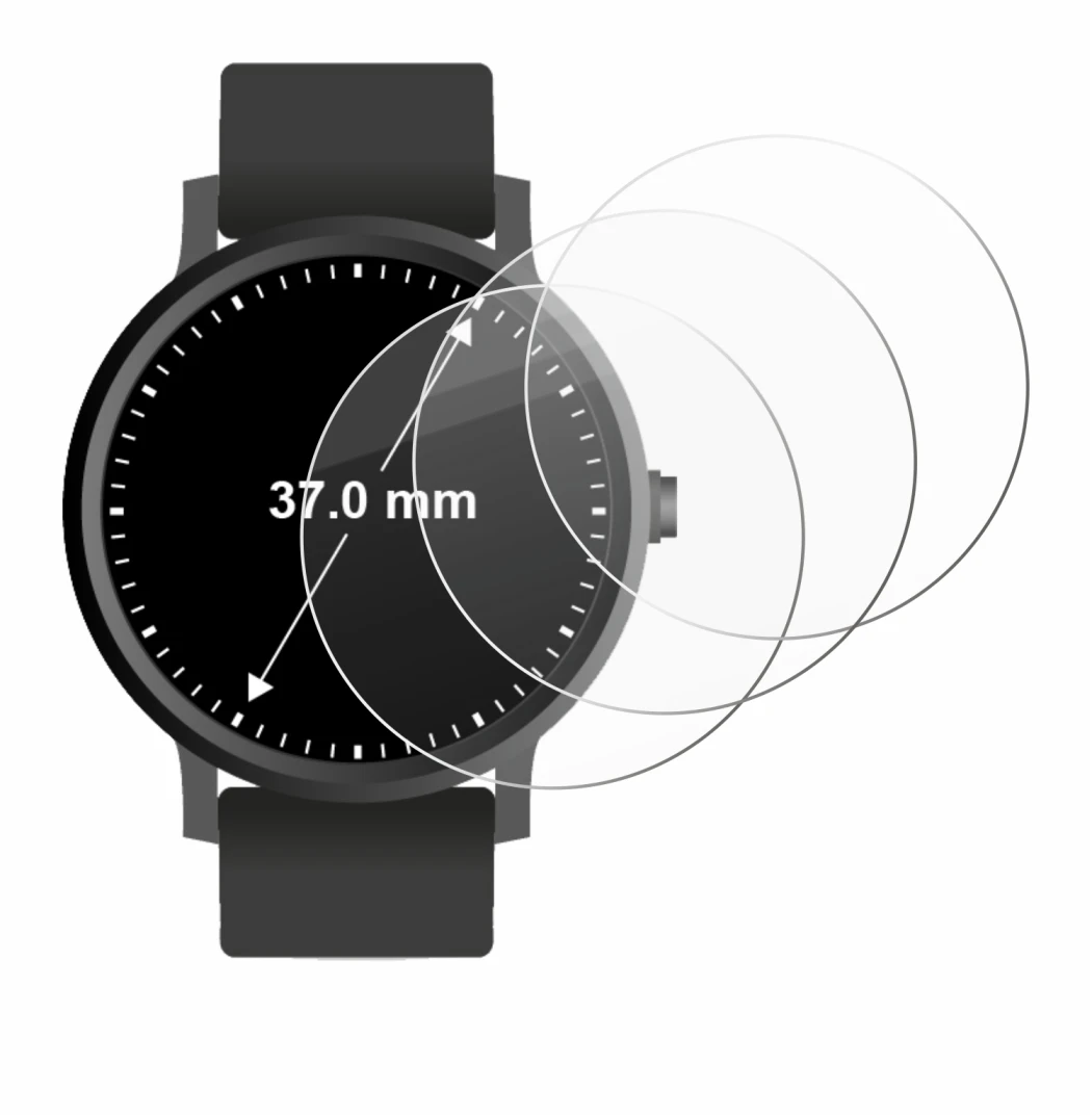 Image de l'appareil Circulaire Displays (ø: 37 mm) avec une grande variété de protections d'écran.