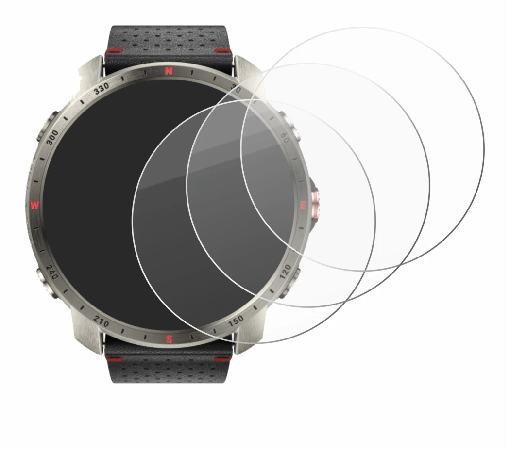 Image de l'appareil Polar Grit X Pro Titan avec une grande variété de protections d'écran.