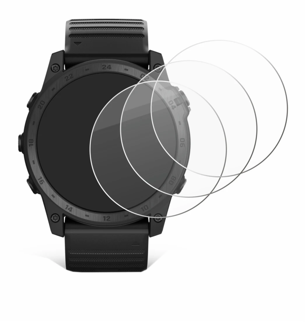 Image de l'appareil Garmin Tactix 7 Pro Ballistics avec une grande variété de protections d'écran.