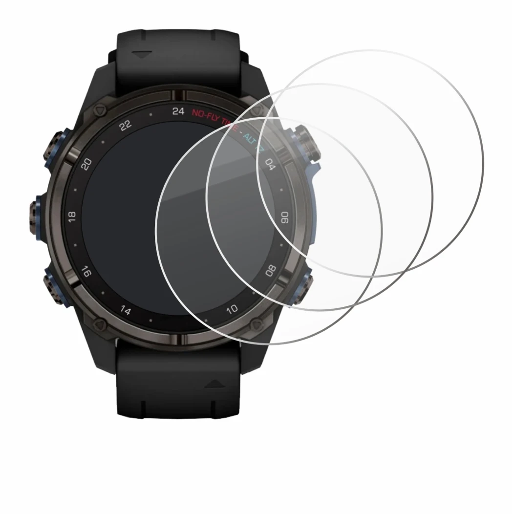 Image de l'appareil Garmin Descent Mk3i (43 mm) avec une grande variété de protections d'écran.