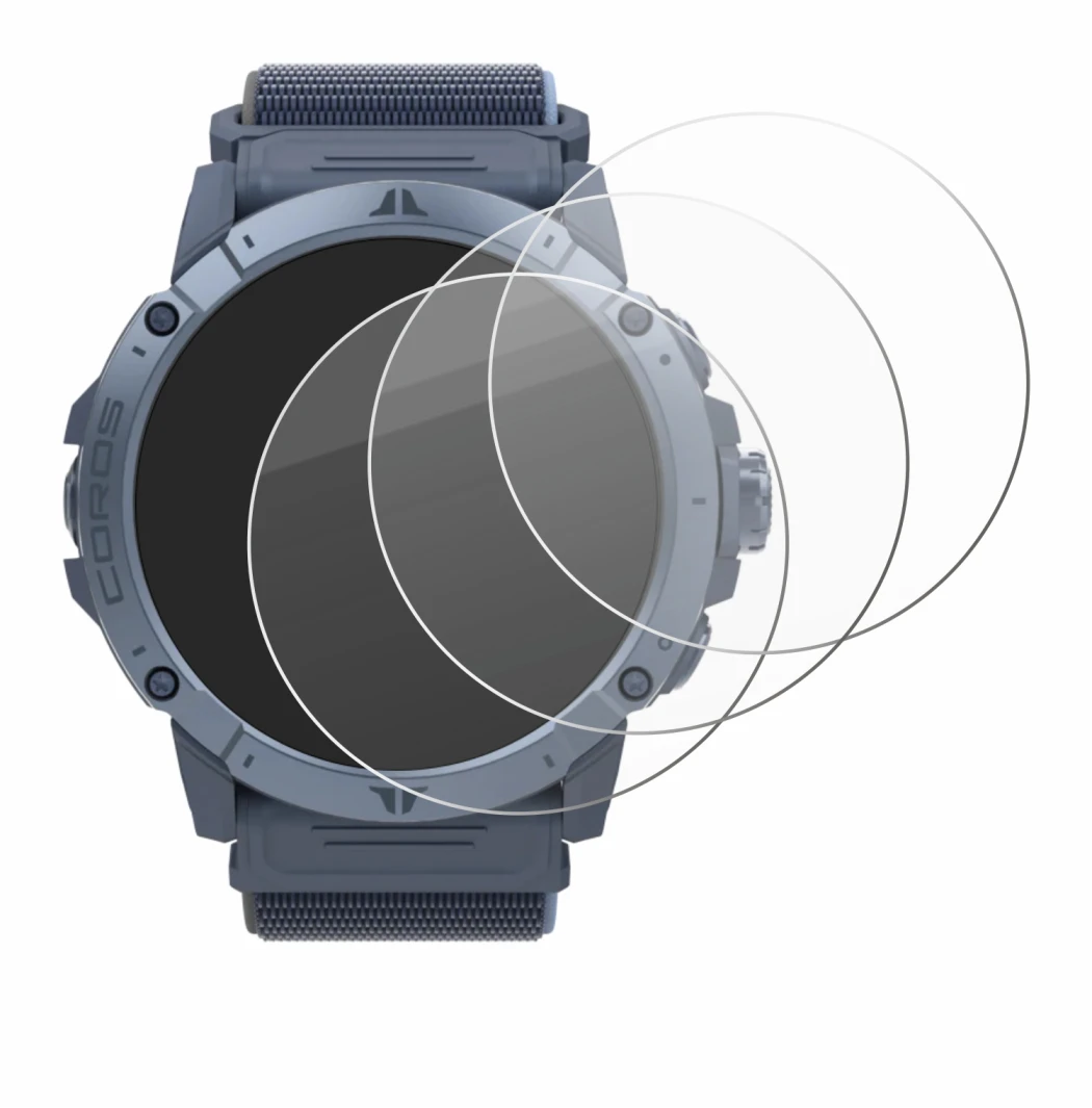 Image de l'appareil Coros Vertix 2S avec une grande variété de protections d'écran.