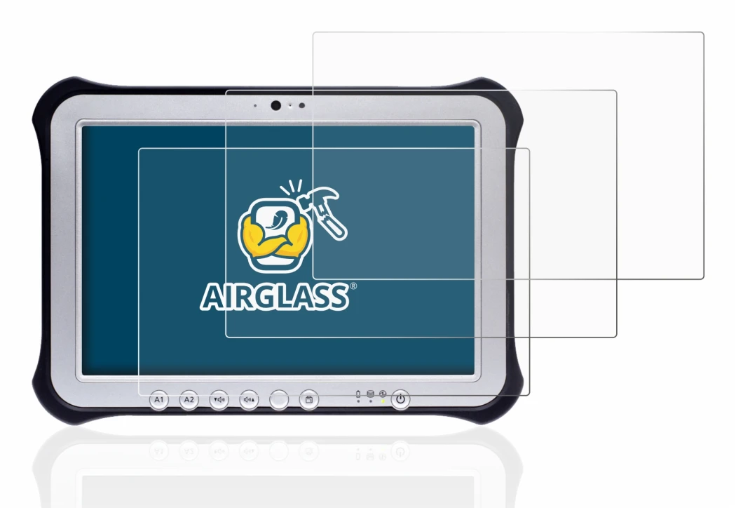 Image de l'appareil Panasonic Toughpad FZ-G1 avec une grande variété de protections d'écran.