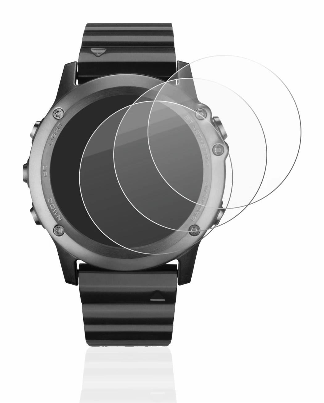 Image de l'appareil Garmin Fenix 3 avec une grande variété de protections d'écran.