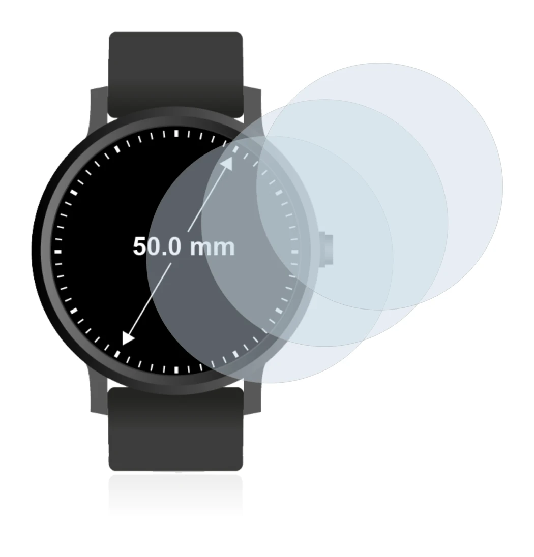 Image de l'appareil Montres (Circulaire, ø: 50 mm) avec une grande variété de protections d'écran.