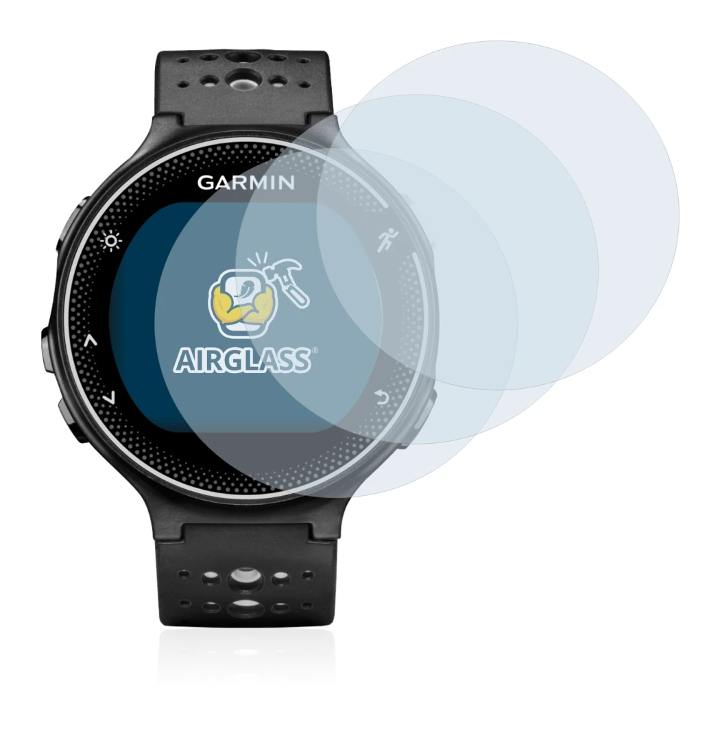 Image de l'appareil Garmin Forerunner 230 avec une grande variété de protections d'écran.