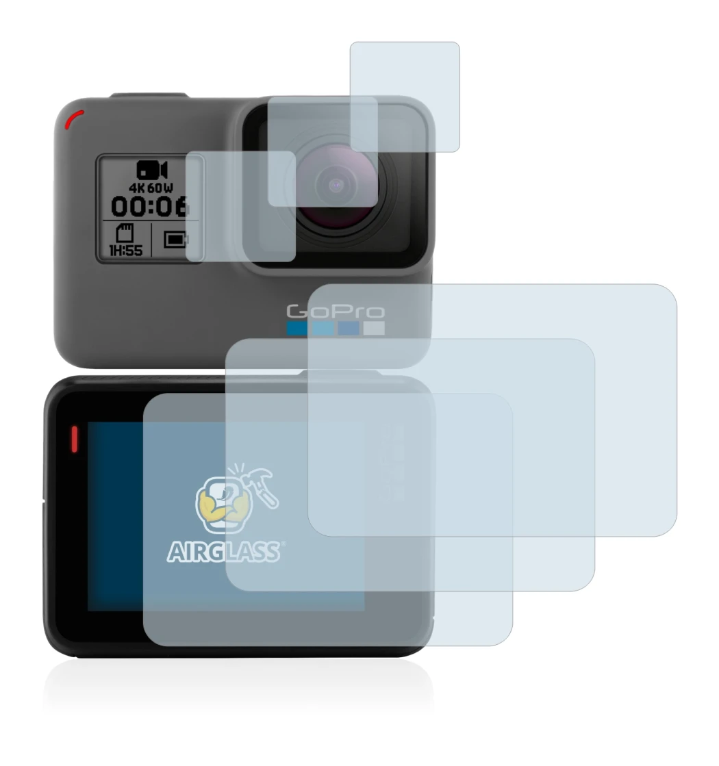 Image de l'appareil GoPro Hero 5 Black avec une grande variété de protections d'écran.