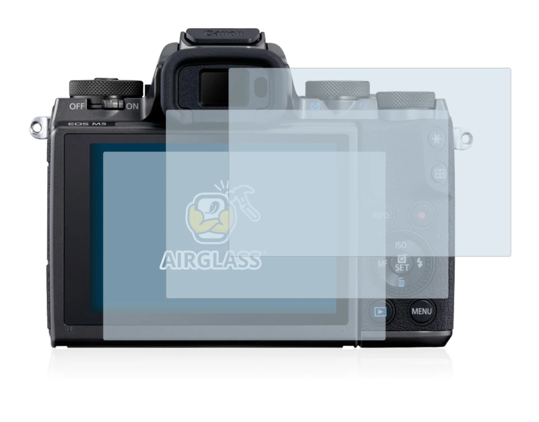 Image de l'appareil Canon EOS M5 avec une grande variété de protections d'écran.