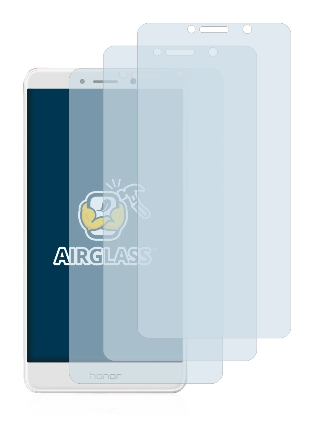 Image de l'appareil Honor 6X avec une grande variété de protections d'écran.