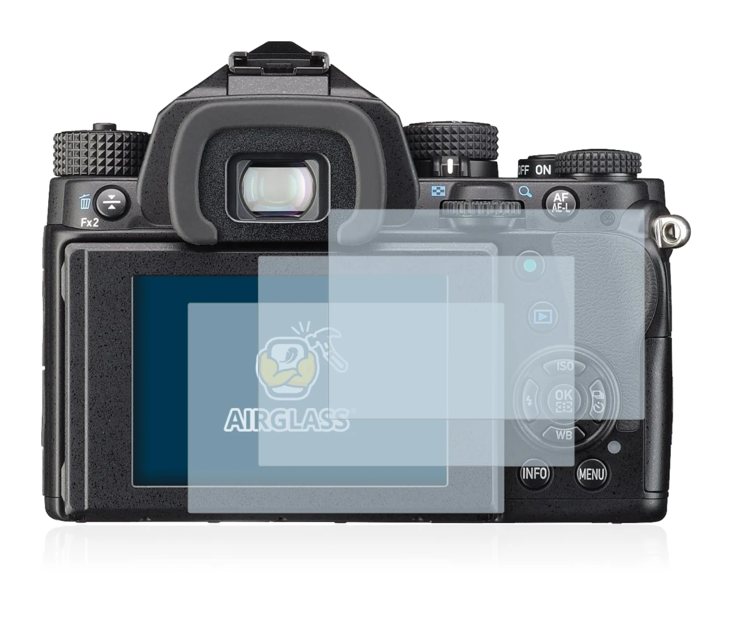 Image de l'appareil Pentax KP avec une grande variété de protections d'écran.