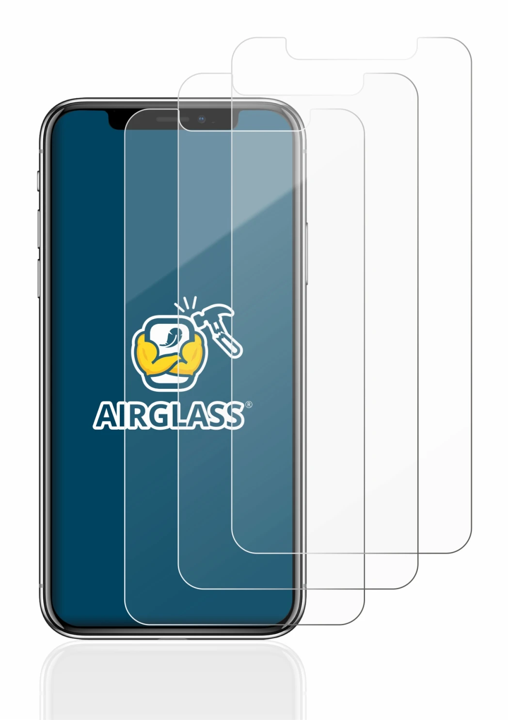 Image de l'appareil Apple iPhone X avec une grande variété de protections d'écran.