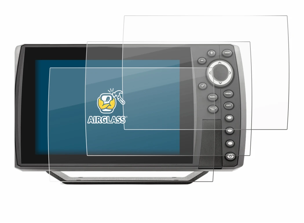 Image de l'appareil Humminbird Helix 7 avec une grande variété de protections d'écran.