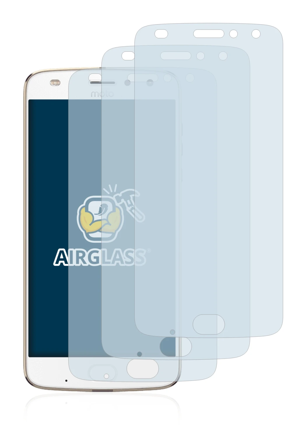 Image de l'appareil Lenovo Moto Z2 Play avec une grande variété de protections d'écran.