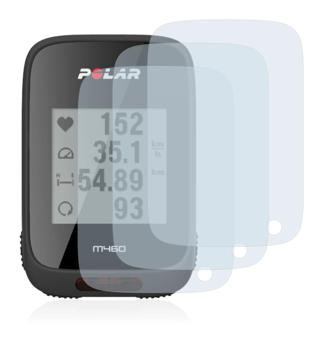 Image de l'appareil Polar M460 avec une grande variété de protections d'écran.