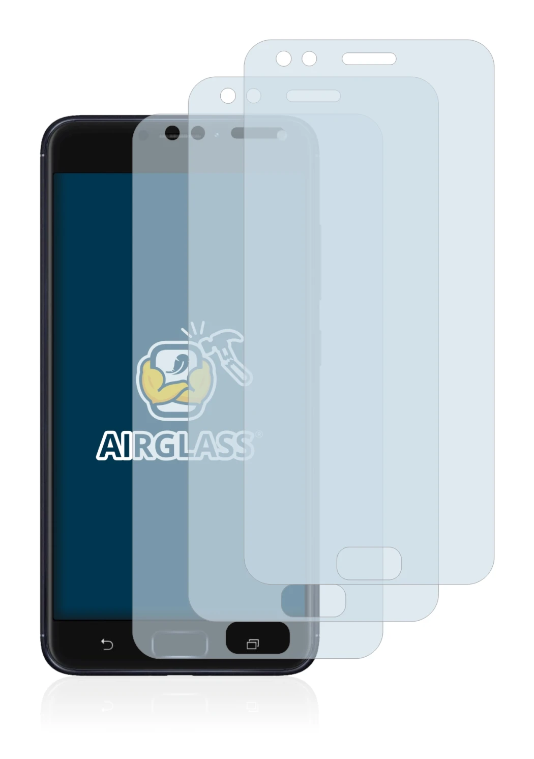 Image de l'appareil ASUS ZenFone 4 ZE554KL avec une grande variété de protections d'écran.