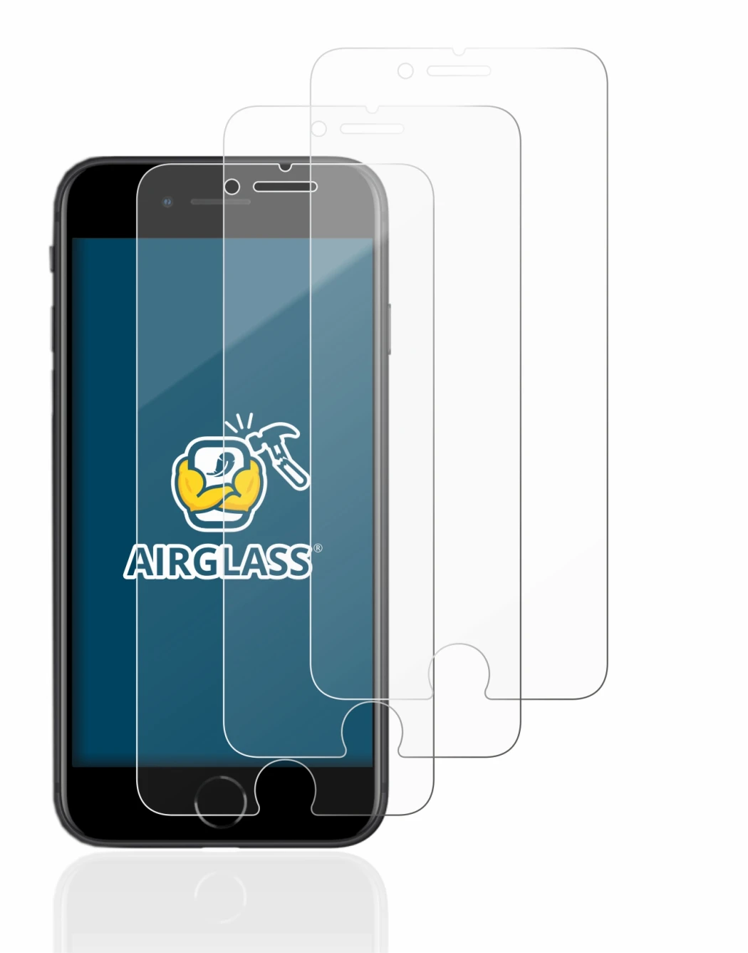 Image de l'appareil Apple iPhone SE 2 2020 avec une grande variété de protections d'écran.