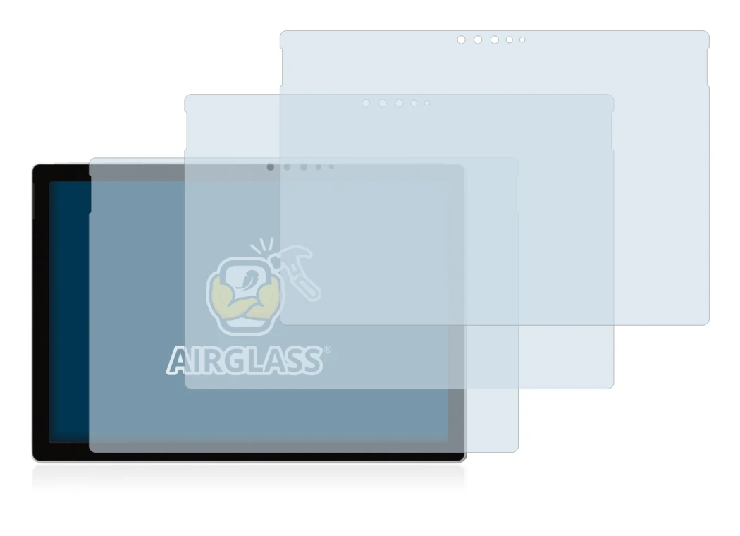 Image de l'appareil Microsoft Surface Pro 6 avec une grande variété de protections d'écran.